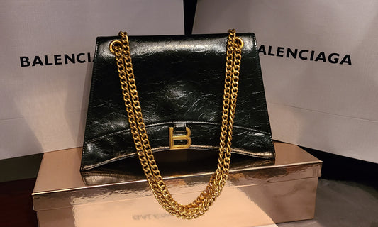 Balenciaga Crush Leather Shoulder Bag