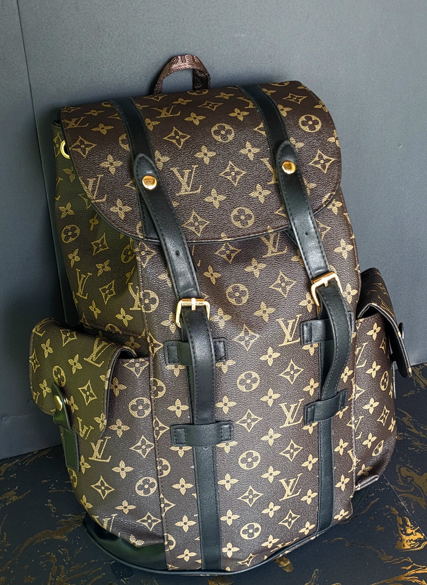 Louie V. Christopher Backpack Macassar Monogram Canvas