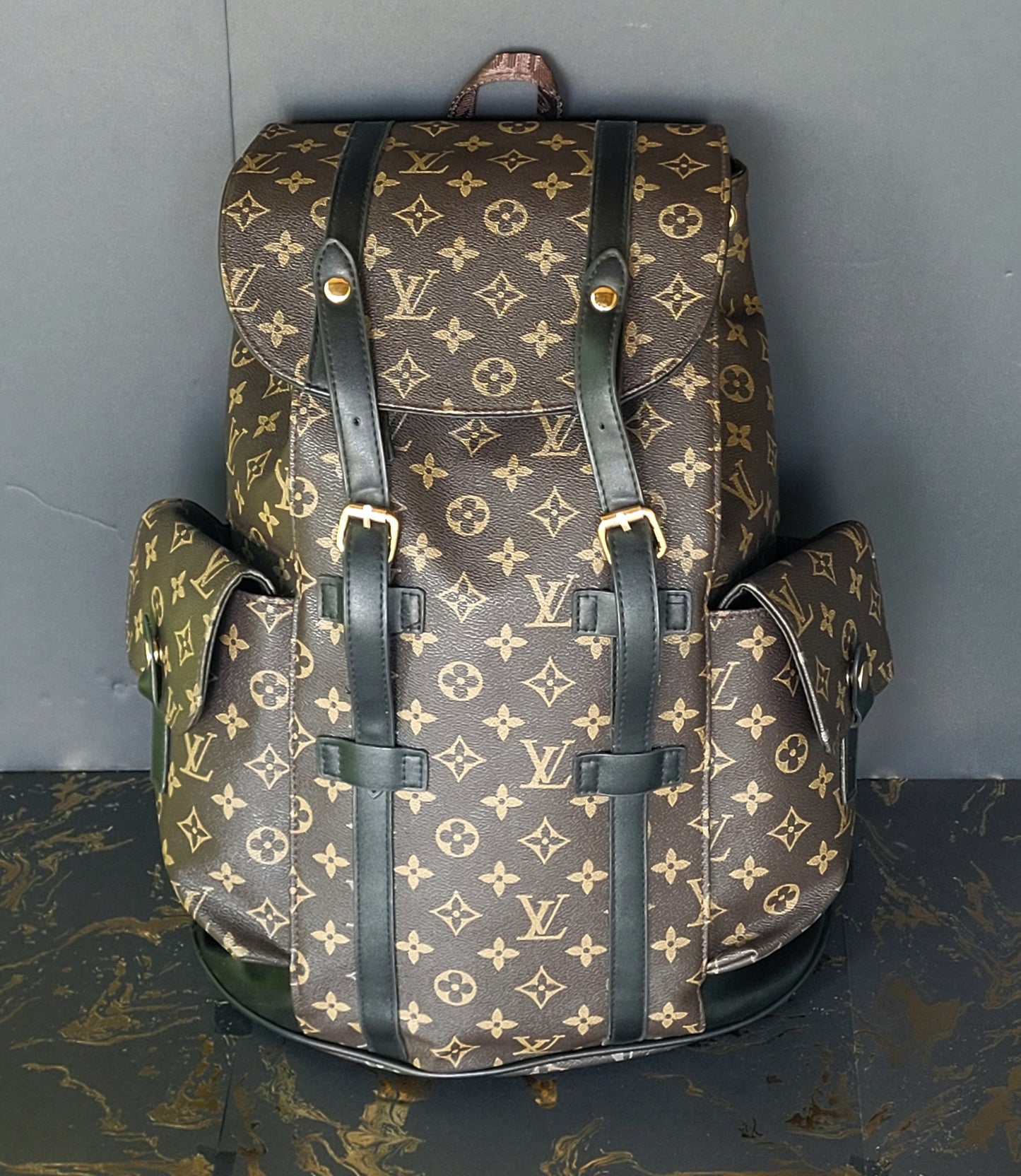 Louie V. Christopher Backpack Macassar Monogram Canvas